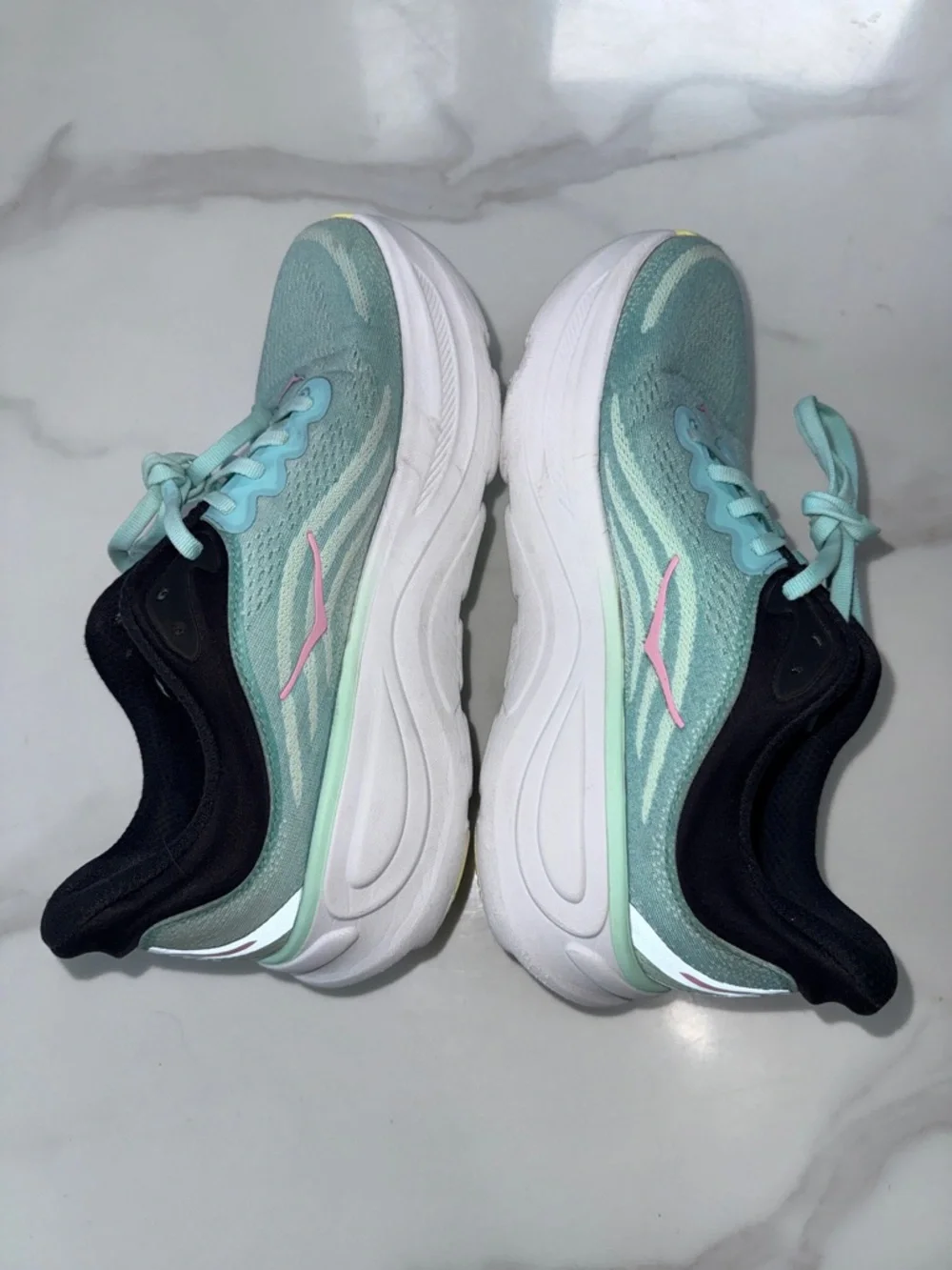 Hoka Women's Mint and Pink Road-Running Sneakers